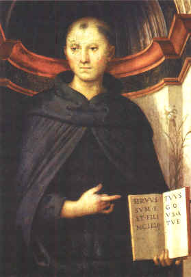 immagine di Nicola da Tolentino dipinto in una tela dal Perugino