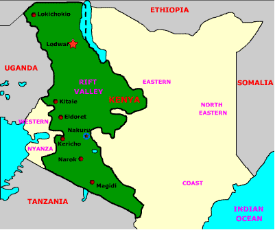 La regione di Lodwar in Kenia