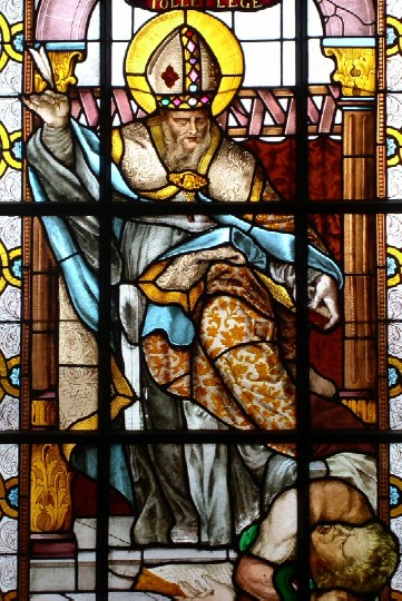 sant'Agostino: vetrata nella chiesa di Gand