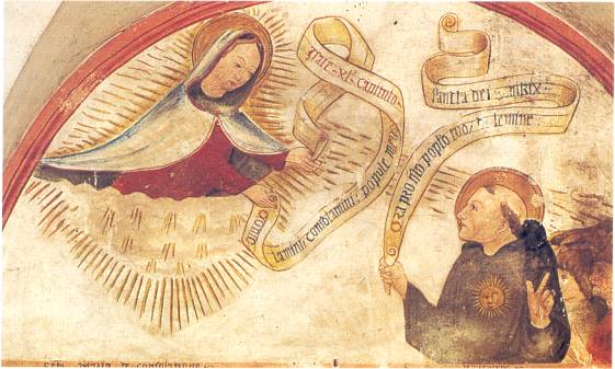 Immagine della Vergine che appare a san Nicola da Tolentino