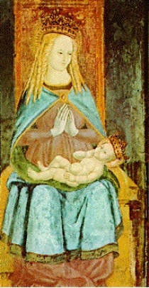 Immagine dell'affresco con la Madonna delle Lacrime