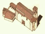 Assonometria della chiesa di sant'Agostino a Fabriano