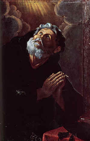 Sant'Agostino in preghiera da un quadro a Cartoceto