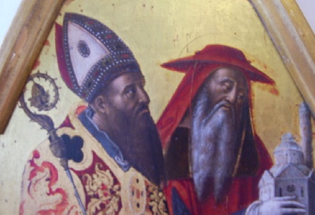 Agostino e Gerolamo: tavola a fondo oro. Museo di Praga
