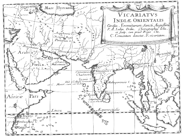 Stampa di Lubin: mappa dei conventi agostiniani in Oriente