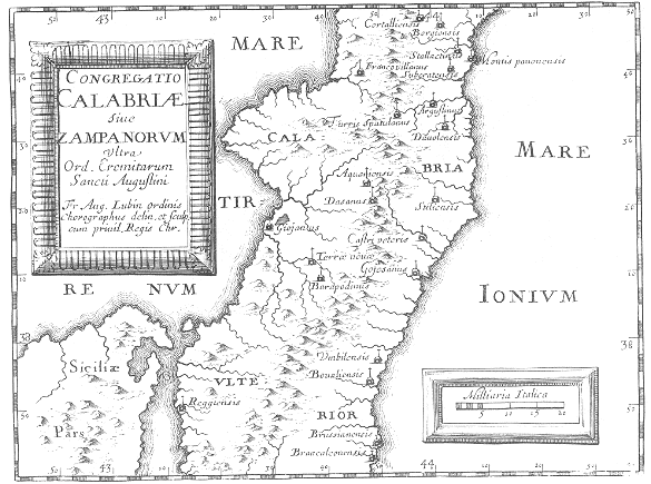 Stampa di Lubin: mappa dei conventi agostiniani nella Congregazione dei Zumpani