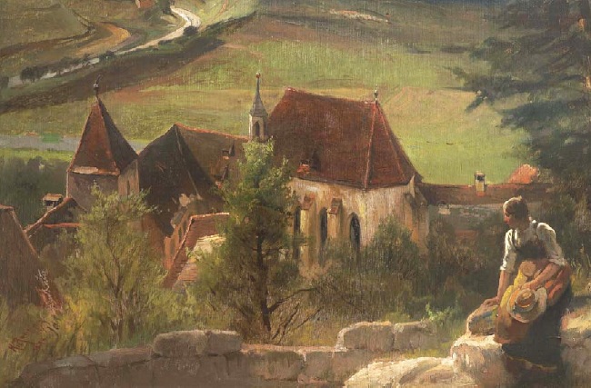 Il monastero agostiniano di Pappenheim in una veduta del 1878 di Karl Raupp