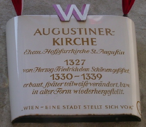 Indicazione della Chiesa di sant'Agostino a Vienna