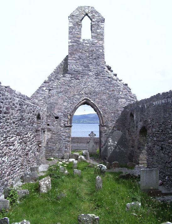 Particolare del monastero e della chiesa a Ballinskelligs