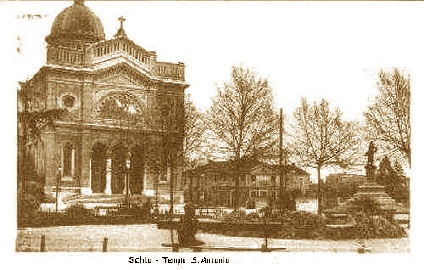 Chiesa di sant'Antonio a Schio in una vecchia fotografia