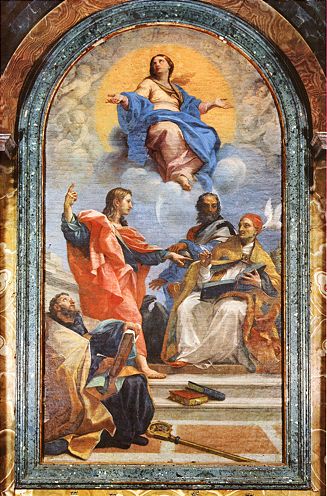 Disputa della Immacolata Concezione in un dipinto di Maratta del sec. XVII