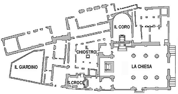 Icnografia del complesso agostiniano di Montefalco