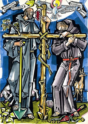 S. Guglielmo di Malavalle e Giovanni Bono in una raffigurazione di Jnos Hajnal