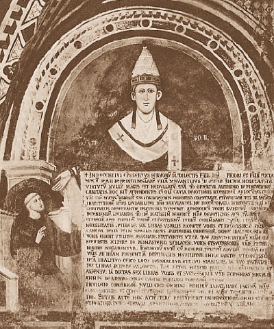 Immagine di papa Innocenzo III con san Francesco