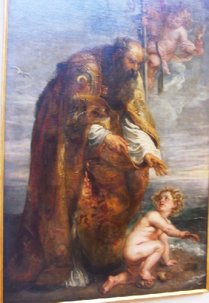 Agostino e il bambino sulla spiaggia, tela di Rubens a Praga