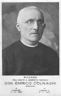 Don Enrico Colnaghil'immaginetta pubblicata in ricordo del parroco defunto