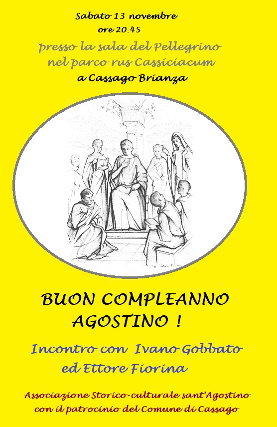 Il manifesto della serata con il cenacolo agostiniano di Cassiciaco