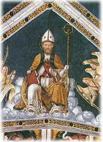 Agostino vescovo dipinto di Baschenis
