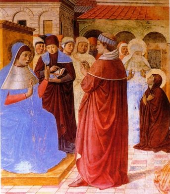  Agostino viene accolto dalla chiesa milanese in un affresco a San Gimignano