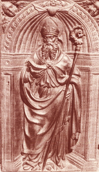  Antina d'altare che raffigura sant'Agostino conservata nella Canonica di Cassago