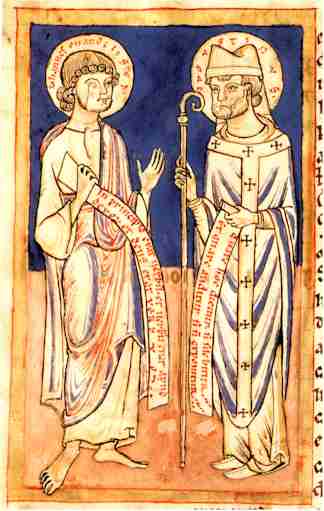  miniatura medioevale che raffigura sant'Agostino 