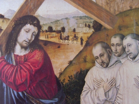 Crocefissione del Bergognone con monaci certosini