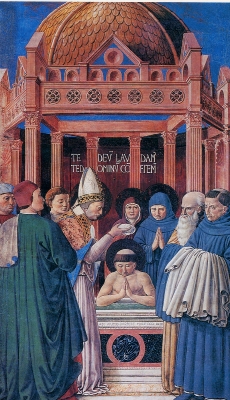  Battesimo di sant'Agostino di Benozzo Gozzoli nella chiesa di sant'Agostino a San Gimignano 