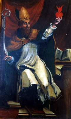  Sant'Agostino cardioforo in una tela nella chiesa lui dedicata a Licata 
