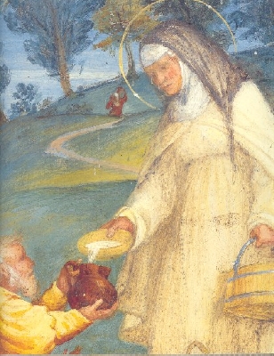  Il miracolo del latte dal ciclo di santa Brigida di Lorenzo Lotto nella Cappella Suardi a Trescore Balneario 