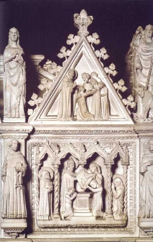  Il battesimo di sant'Agostino: formella dell'arca del santo in san Pietro in Ciel d'Oro 