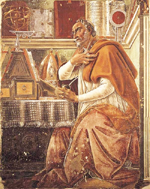 Immagine di sant'Agostino allo scrittoio di Sandro Botticelli nella chiesa di Ognissanti e Firenze