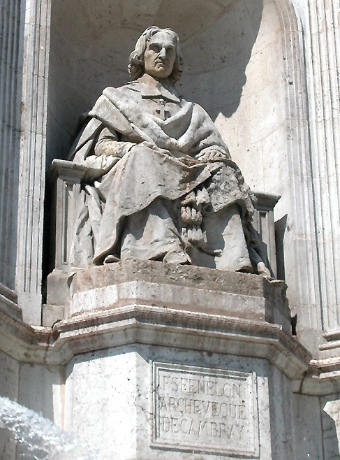 Statua di Fénélon arcivescovo di Cambrai a uno dei quattro punti cardinali della fontana di Saint Sulpice