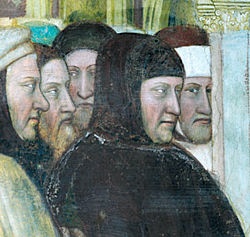 immagine a fresco di Francesco Petrarca del 1376 ad opera di Altichiero a Padova 
