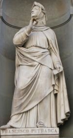 statua di Francesco Petrarca agli Uffizi di Firenze