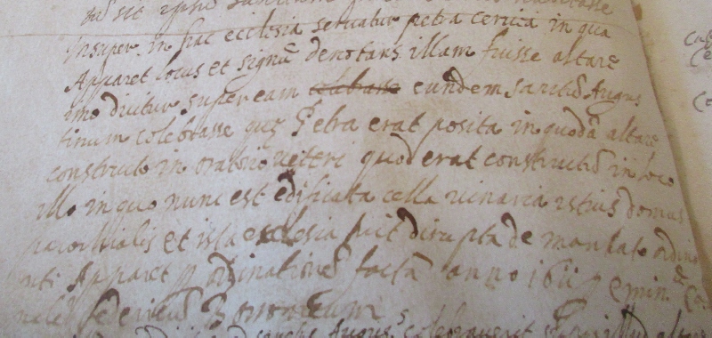 La nota che attesta l'esistenza di una Petra Ceriza dove "eundem sanctum Augustinum celebrasse"