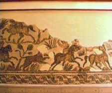 Il mosaico è datato inizio V secolo d. C. ed è conservato al Museo del Bardo