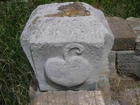 Capitello con decorazione a carattere floreale presso la basilica donatista