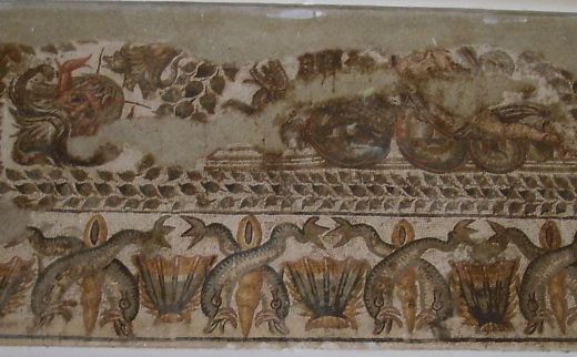 Museo di Ippona: L'affresco marino con le teste di Oceano: un insieme straordinario di tonalità e di luminosità