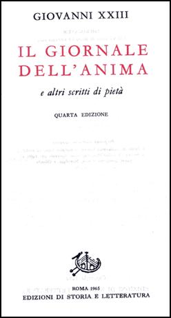 Frontespizio del volume di Il Giornale dell'Anima pubblicato nel 1965