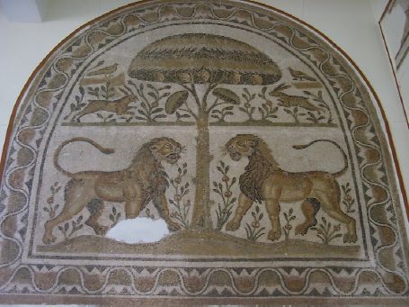 Museo del Bardo a Cartagine: Il mosaico, di età bizantina (VI sec. d. C.) proviene dalla collina di Bordj Ejedid a Cartagine