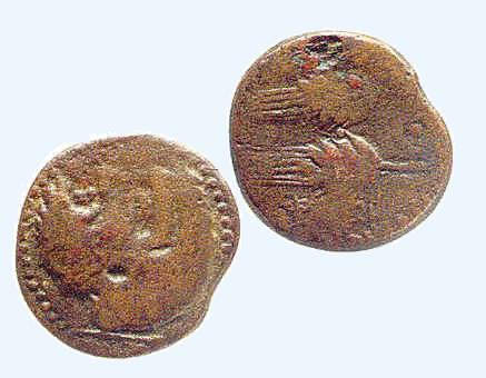 Asso mauretano: moneta di bronzo battuta a Tangeri nella seconda metà del I sec. a. C. reca sul verso due spighe (simbolo della prosperità di Tingis)