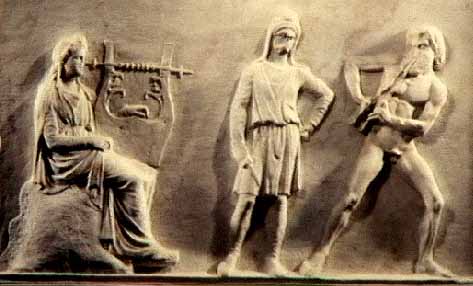 Raffigurazione della sfida fra Marsyas e Apollo