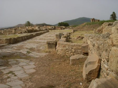 Il decumano prosegue per la città fra case, botteghe e templi