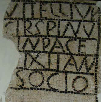 Mosaico funerario della tomba del bambino Vitelius Crispinus  (Museo del Bardo)