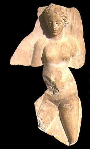 Bassorilievo in stucco che raffigura un busto femminile. Museo del Bardo, sec. III d. C.