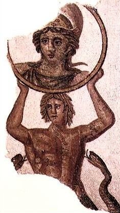 Dea Minerva riflessa in uno specchio