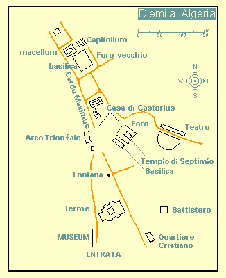 La citt romana con i monumenti principali