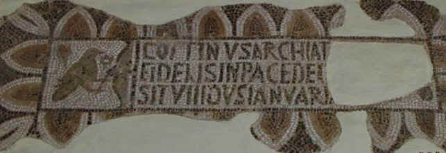 Mosaico tombale di un medico municipale (archiatra) che si chiamava COTTINUS oggi al Museo del Bardo