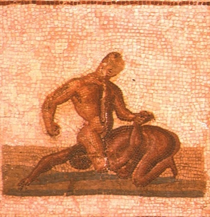 Mosaico con scene di lotta