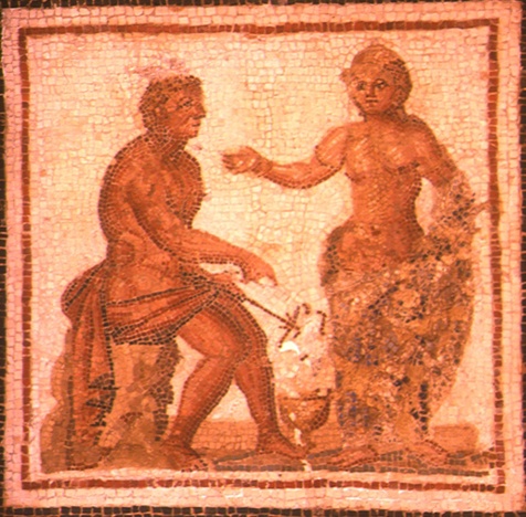 Le divinità protettrici delle terme, fra cui Mercurio seduto su una roccia con il suo caduceo in mano, e Venere, in piedi